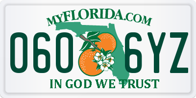 FL license plate 0606YZ