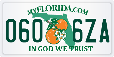 FL license plate 0606ZA