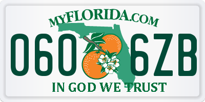 FL license plate 0606ZB
