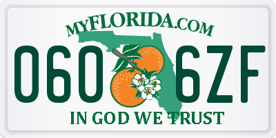 FL license plate 0606ZF