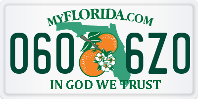 FL license plate 0606ZO