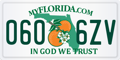 FL license plate 0606ZV