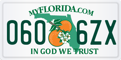 FL license plate 0606ZX