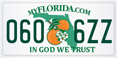 FL license plate 0606ZZ