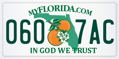 FL license plate 0607AC