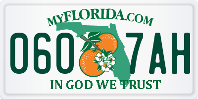 FL license plate 0607AH