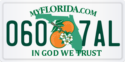 FL license plate 0607AL