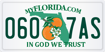 FL license plate 0607AS
