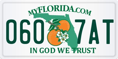 FL license plate 0607AT