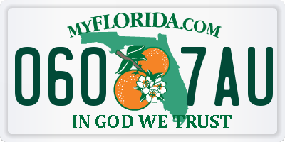FL license plate 0607AU