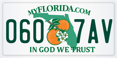 FL license plate 0607AV