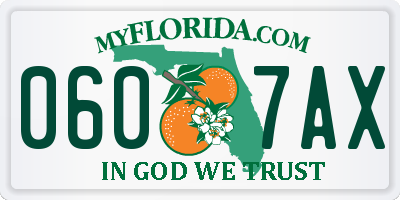 FL license plate 0607AX