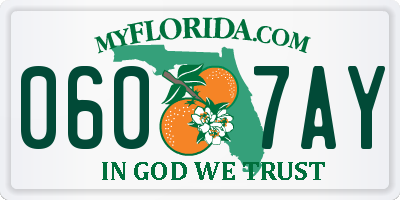 FL license plate 0607AY