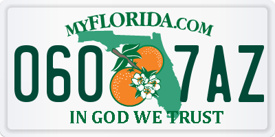 FL license plate 0607AZ