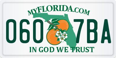 FL license plate 0607BA
