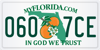 FL license plate 0607CE