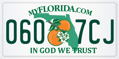 FL license plate 0607CJ