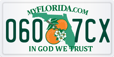 FL license plate 0607CX