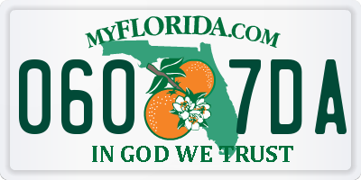 FL license plate 0607DA