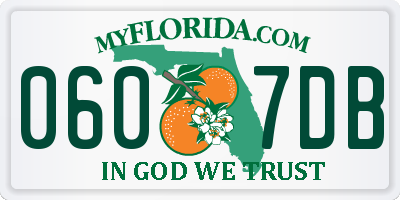 FL license plate 0607DB