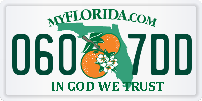 FL license plate 0607DD