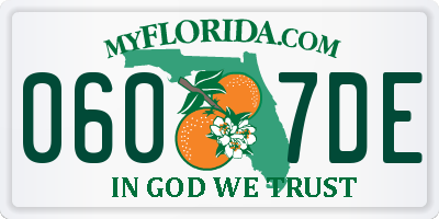 FL license plate 0607DE