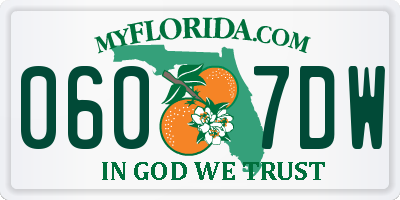FL license plate 0607DW