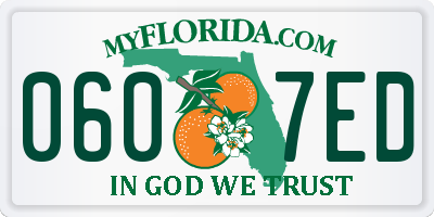 FL license plate 0607ED