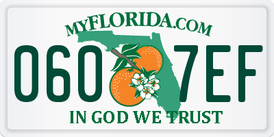 FL license plate 0607EF