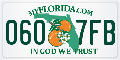FL license plate 0607FB