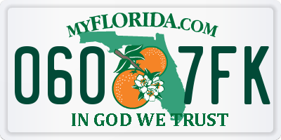 FL license plate 0607FK