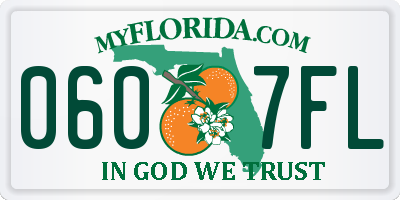 FL license plate 0607FL