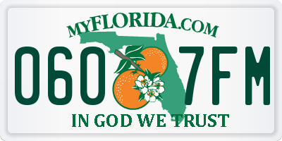 FL license plate 0607FM
