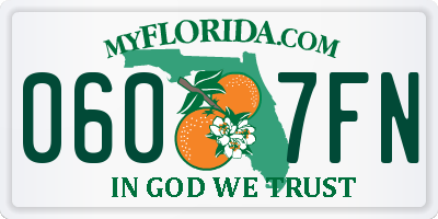 FL license plate 0607FN