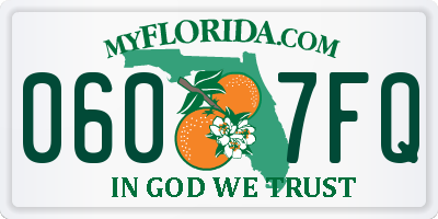 FL license plate 0607FQ