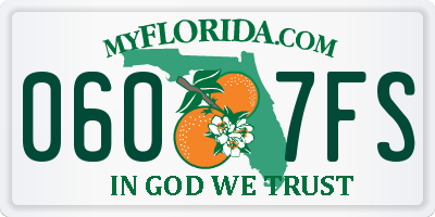 FL license plate 0607FS