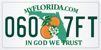 FL license plate 0607FT