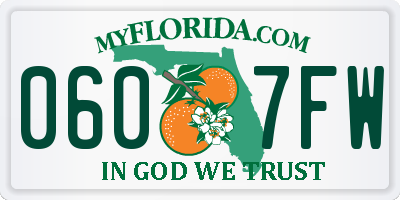 FL license plate 0607FW
