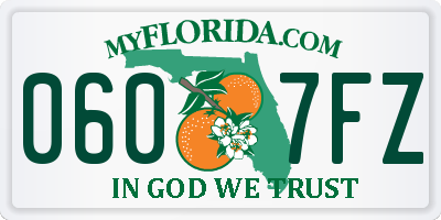 FL license plate 0607FZ