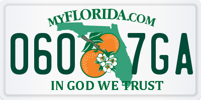 FL license plate 0607GA
