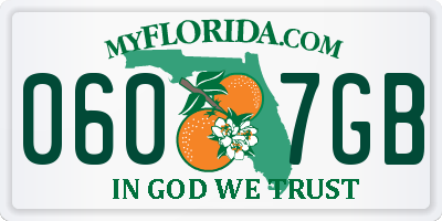 FL license plate 0607GB