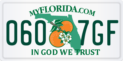 FL license plate 0607GF