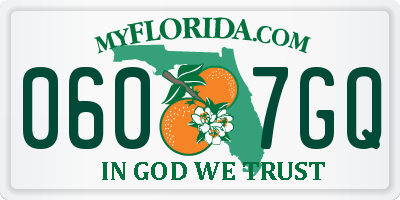 FL license plate 0607GQ