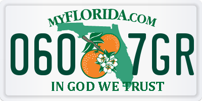 FL license plate 0607GR