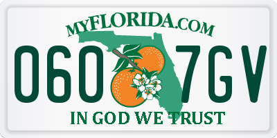 FL license plate 0607GV