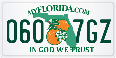 FL license plate 0607GZ