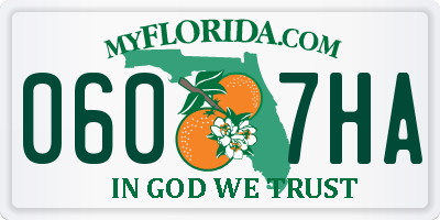 FL license plate 0607HA