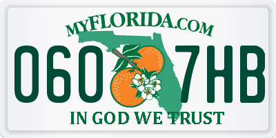 FL license plate 0607HB