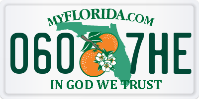 FL license plate 0607HE