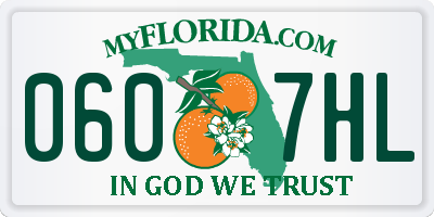 FL license plate 0607HL